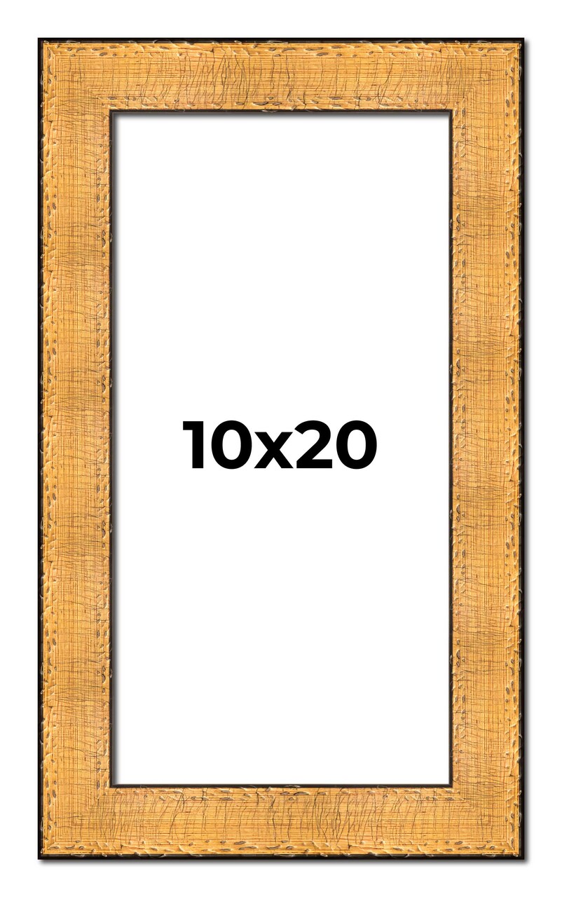 Panoramic Embellished Gold Picture Frame - UV Acrylic, Foam Board Backing, Hanging Hardware